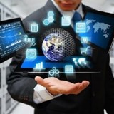 Man holding tablets symbolising handling data