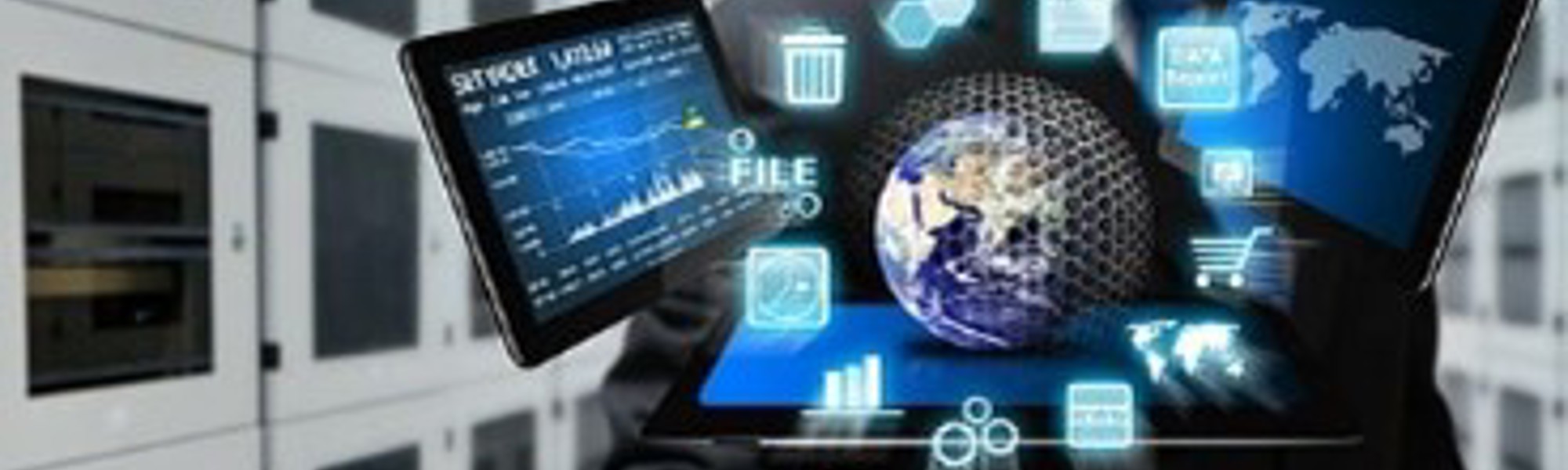 Man holding tablets symbolising handling data